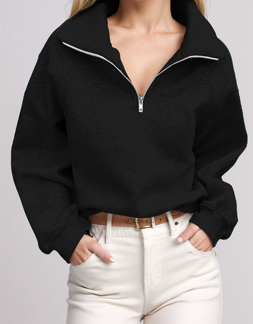 Load image into Gallery viewer, Half Zip Long Sleeve Sweatshirt
