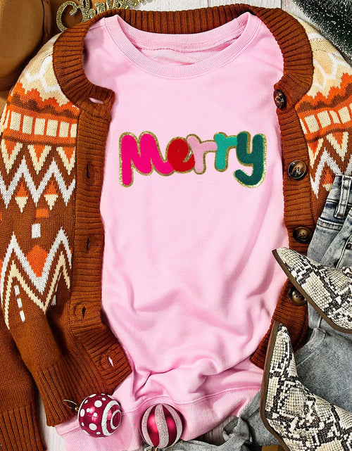 Load image into Gallery viewer, MERRY Round Neck Long Sleeve Sweatshirt
