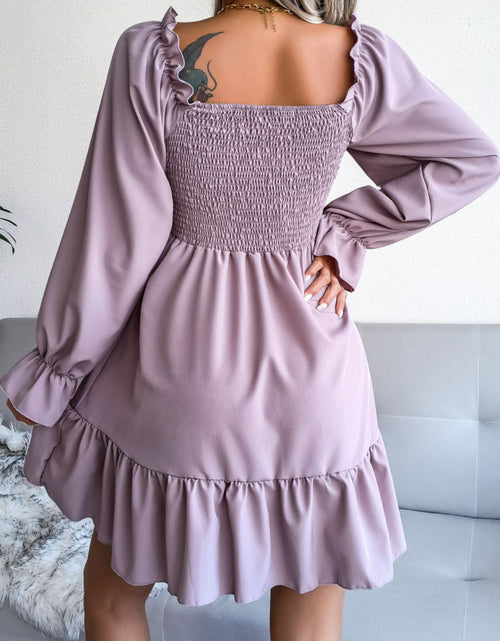Load image into Gallery viewer, Smocked Flounce Sleeve Square Neck Dress
