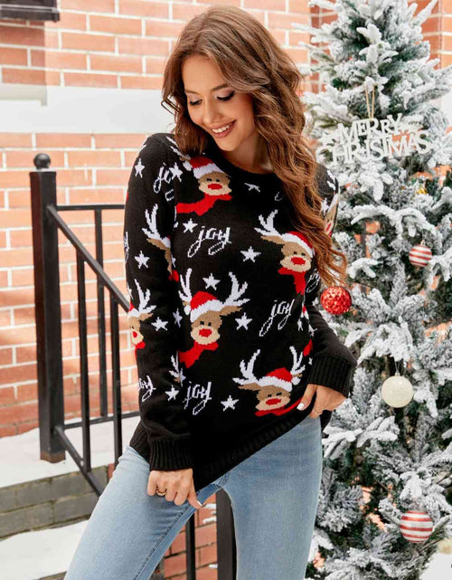Load image into Gallery viewer, Reindeer Round Neck Sweater
