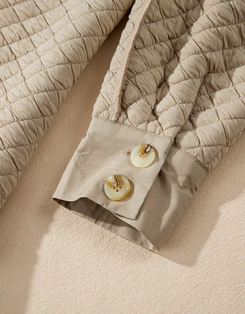 Load image into Gallery viewer, Exposed Seam Collared Neck Button Up Shacket
