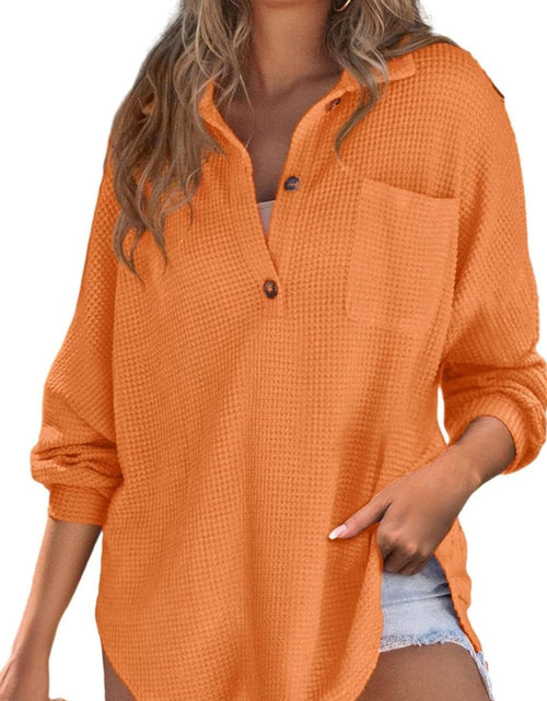 Load image into Gallery viewer, Half Button Long Sleeve Sweatshirt
