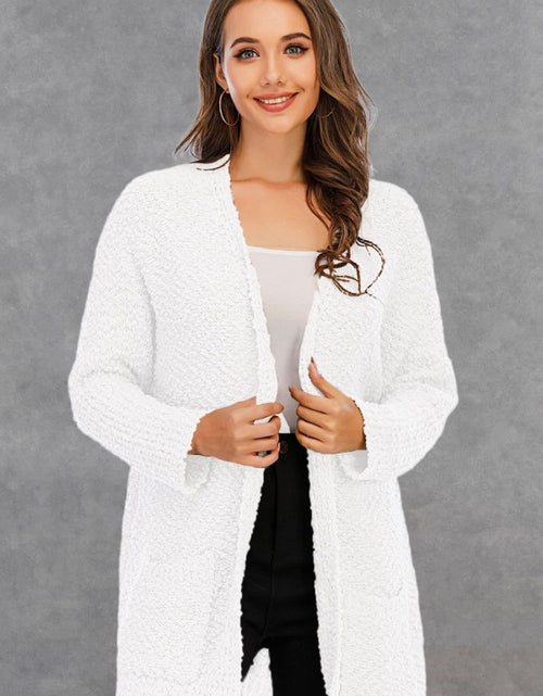 Load image into Gallery viewer, Angel Wings Pocketed Open Front Long Sleeve Cardigan
