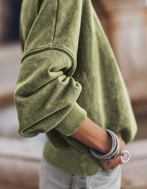 Load image into Gallery viewer, Mock Neck Dropped Shoulder Sweatshirt
