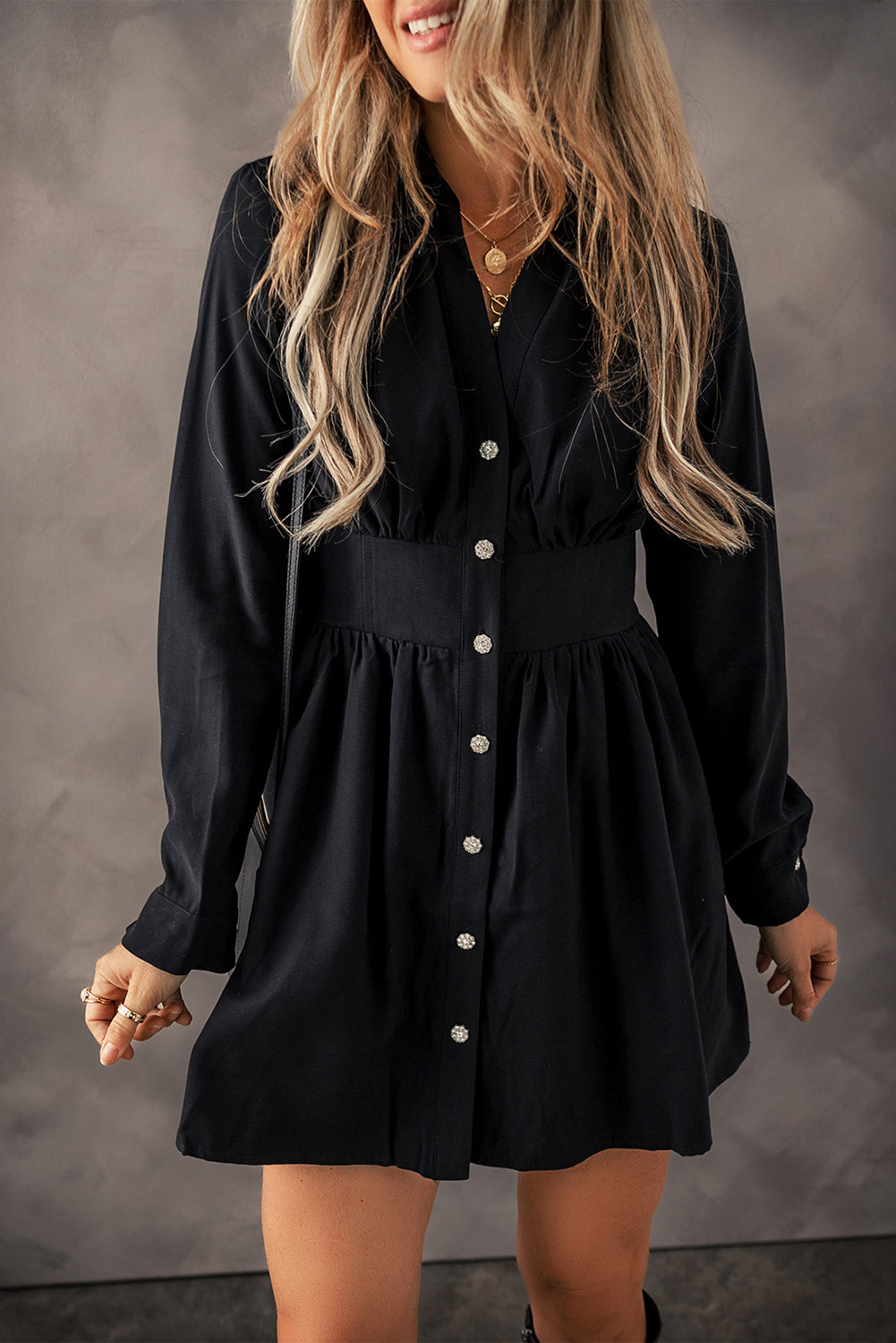 Leia Long Sleeve Shirt Mini Dress by Poppy Lee Lane