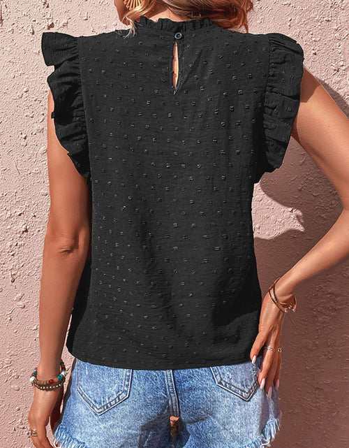 Load image into Gallery viewer, Perfee Swiss Dot Butterfly Sleeve Top
