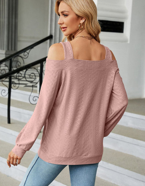 Load image into Gallery viewer, Cold Shoulder Square Neck Cutout Blouse

