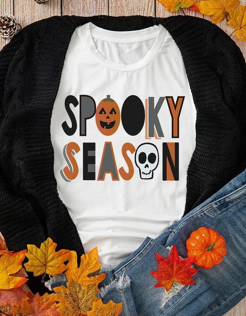 Load image into Gallery viewer, Letter Graphic Round Neck Short Sleeve T-Shirt
