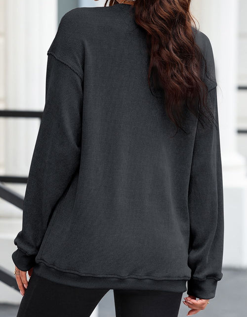 Load image into Gallery viewer, Sequin Round Neck Long Sleeve Sweatshirt
