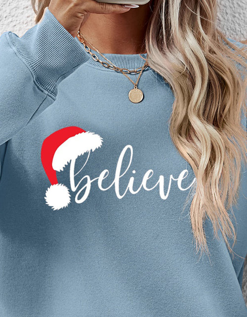 Load image into Gallery viewer, BELIEVE Graphic Long Sleeve Sweatshirt
