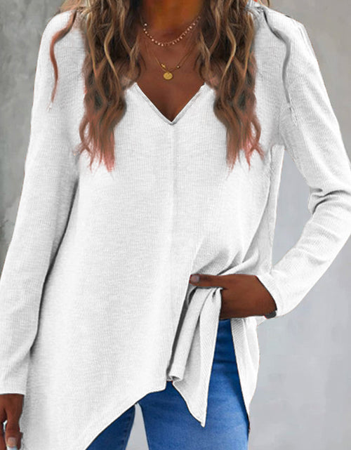 Load image into Gallery viewer, Full Size V-Neck Long Sleeve T-Shirt
