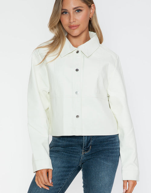 Load image into Gallery viewer, Snobbish Snap Down Long Sleeve PU Leather Jacket
