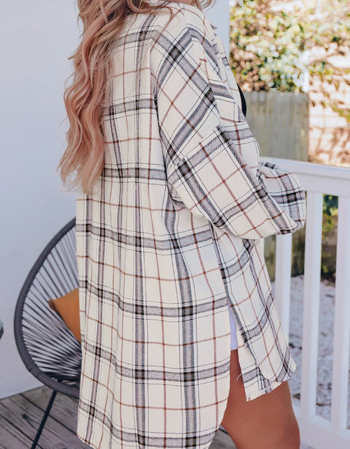 Load image into Gallery viewer, Plaid Button Up Long Sleeve Shacket
