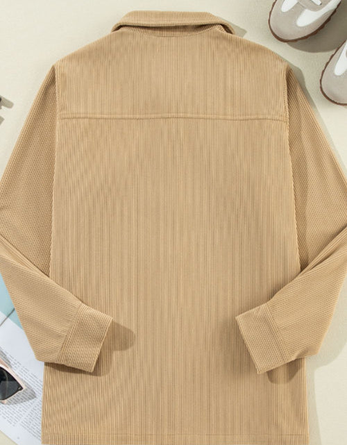Load image into Gallery viewer, Frill Button Up Long Sleeve Shacket
