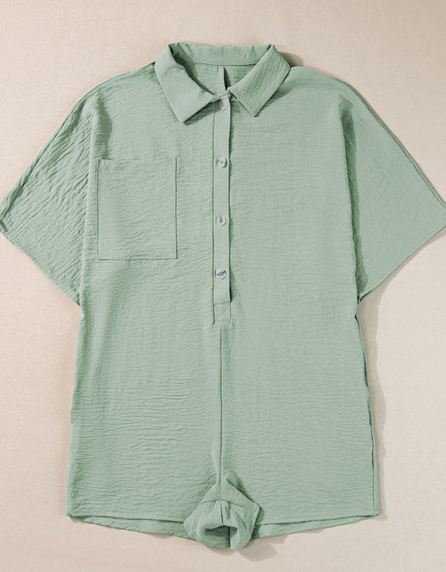 Load image into Gallery viewer, Half Button Collared Neck Romper

