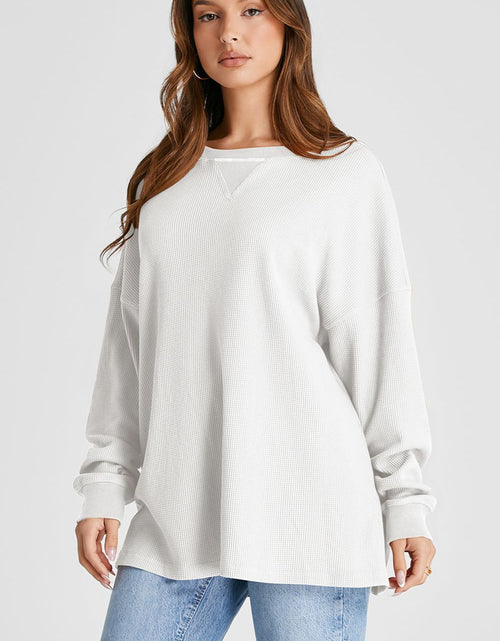 Load image into Gallery viewer, Waffle-Knit Long Sleeve Sweatshirt
