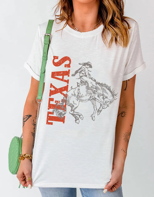 Load image into Gallery viewer, Graphic Round Neck Short Sleeve T-Shirt
