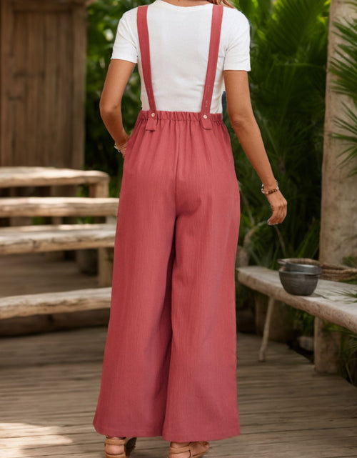 Load image into Gallery viewer, Perfee Square Neck Wide Strap Overalls
