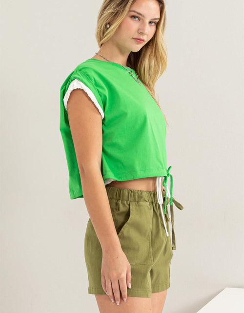 Load image into Gallery viewer, HYFVE Drawstring Hem Crop Top
