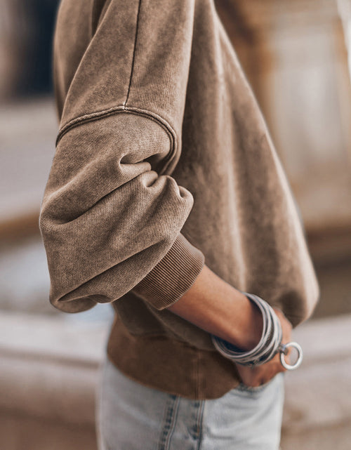 Load image into Gallery viewer, Mock Neck Dropped Shoulder Sweatshirt
