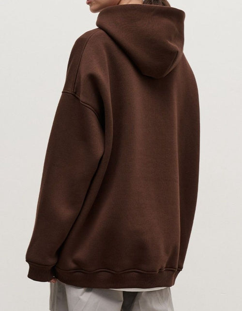 Load image into Gallery viewer, Pocketed Dropped Shoulder Long Sleeve Hoodie
