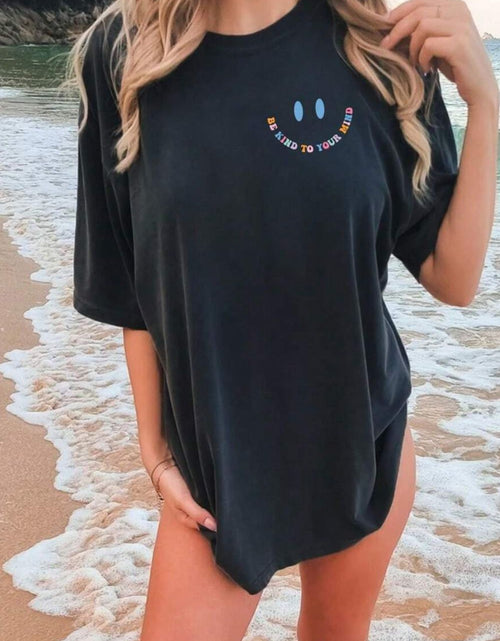 Load image into Gallery viewer, Letter Graphic Round Neck Short Sleeve T-Shirt
