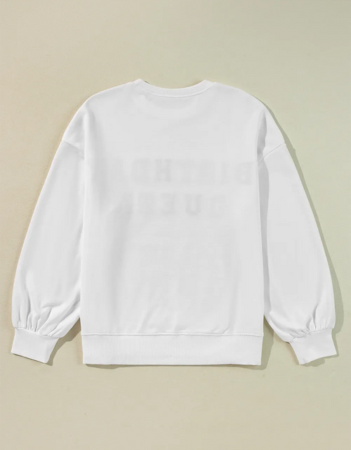 Load image into Gallery viewer, BIRTHDAY QUEEN Sequin Round Neck Long Sleeve Sweatshirt
