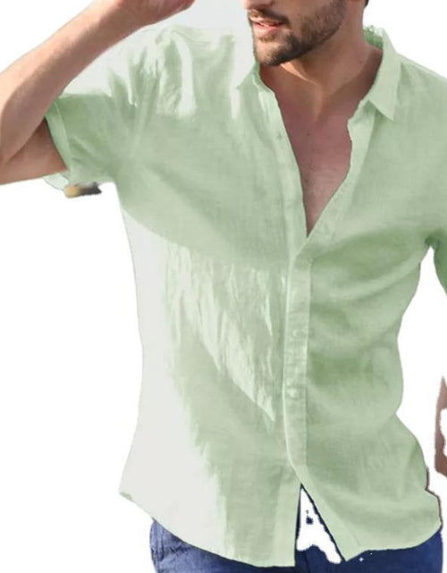 Load image into Gallery viewer, Men's Full Size Button Down Short Sleeve Shirt Plus Size
