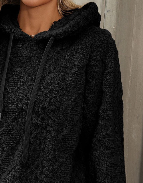 Load image into Gallery viewer, Drawstring Long Sleeve Plush Hoodie
