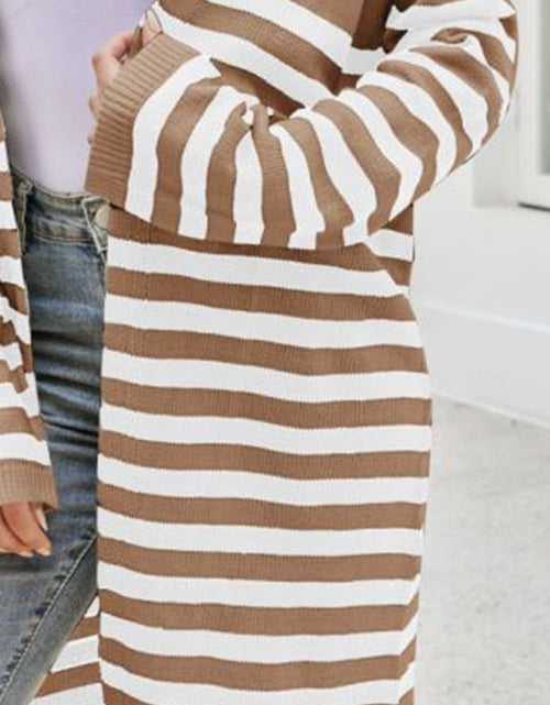 Load image into Gallery viewer, Striped Open Front Longline Cardigan
