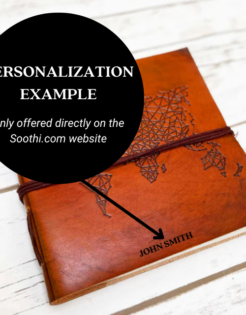 Load image into Gallery viewer, World Map 7x7 Artist Handmade Leather Journal by Soothi
