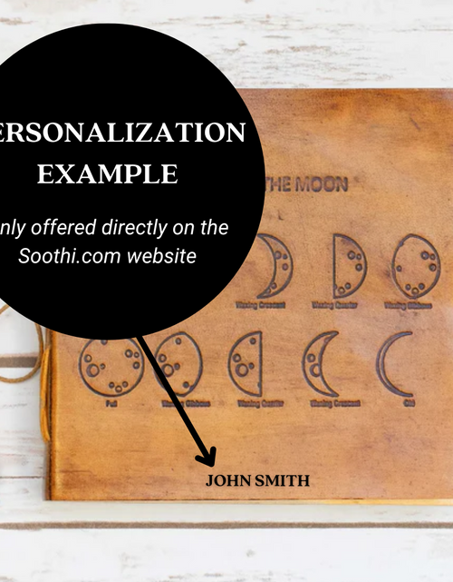 Load image into Gallery viewer, Moon Phases 7x7 Artists Embossed Leather Journal by Soothi
