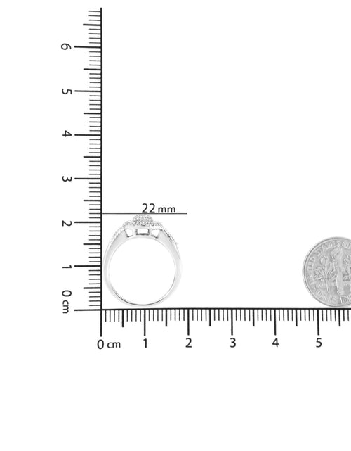 Load image into Gallery viewer, .925 Sterling Silver 1/3 Cttw Pave Set Round-Cut Diamond Braided Halo Cocktail Ring (I-J Color, I2-I3 Clarity) by Haus of Brilliance
