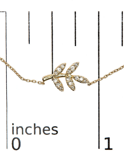 Load image into Gallery viewer, 10K Yellow Gold 1/10 Cttw Diamond Leaf and Branch 18" Pendant Necklace (H-I Color, I1-I2 Clarity) by Haus of Brilliance

