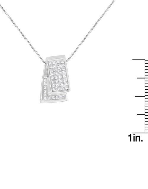 Load image into Gallery viewer, 14K Gold 1.0 Cttw Princess Cut Diamond Two Tone Foldover Box Pendant 18” Box Chain Necklace (H-I Color, SI2-I1 Clarity) by Infinite Jewels
