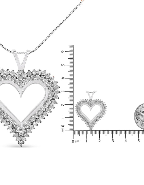 Load image into Gallery viewer, .925 Sterling Silver Diamond Heart 18" Pendant Necklace (I-J Color, I2-I3 Clarity) by Haus of Brilliance
