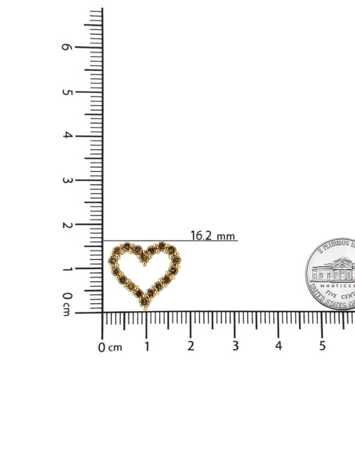 Load image into Gallery viewer, 14K Yellow Gold Plated .925 Sterling Silver 1.0 Cttw Champagne Diamond Heart Pendant Necklace (K-L Color, I1-I2 Clarity) - 18" by Infinite Jewels
