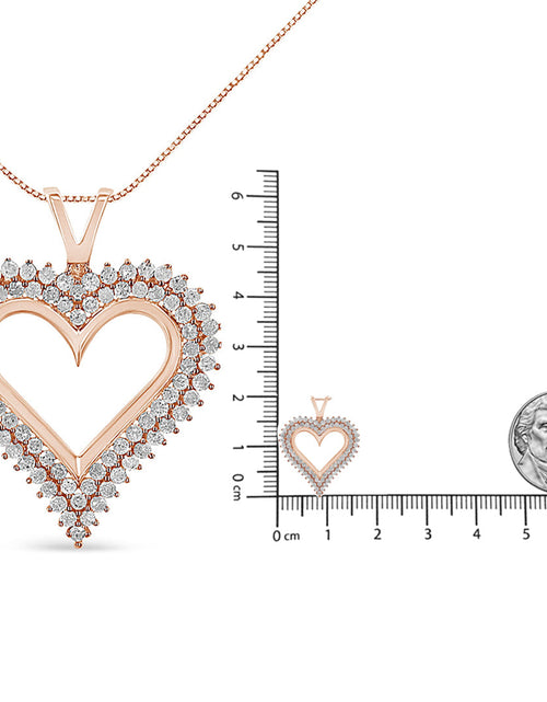 Load image into Gallery viewer, .925 Sterling Silver Diamond Heart 18" Pendant Necklace (I-J Color, I2-I3 Clarity) by Haus of Brilliance
