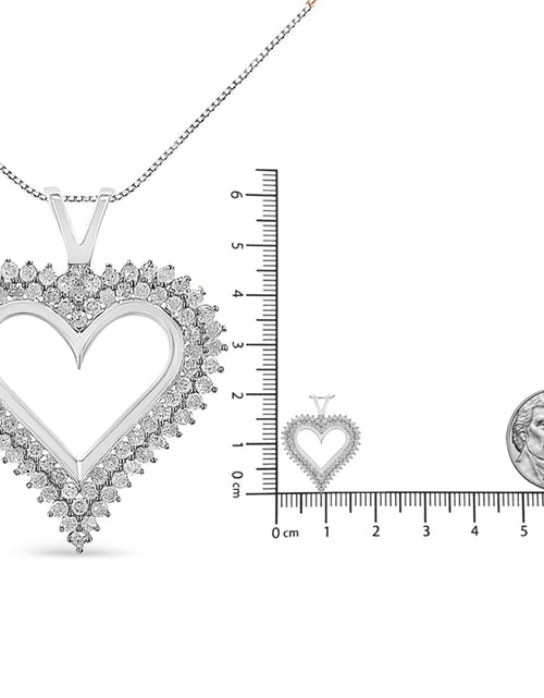 Load image into Gallery viewer, .925 Sterling Silver Diamond Heart 18" Pendant Necklace (I-J Color, I2-I3 Clarity) by Haus of Brilliance
