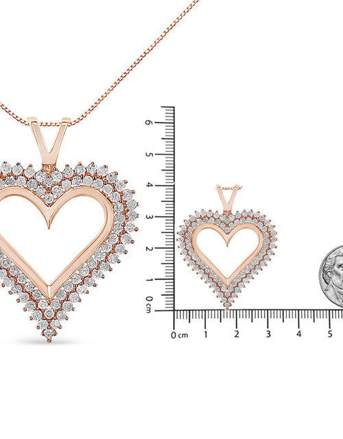 Load image into Gallery viewer, .925 Sterling Silver Diamond Heart 18" Pendant Necklace (I-J Color, I2-I3 Clarity) by Haus of Brilliance
