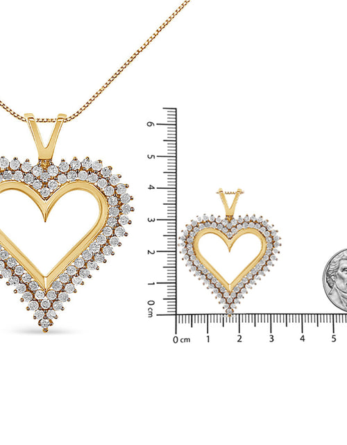Load image into Gallery viewer, .925 Sterling Silver Diamond Heart 18" Pendant Necklace (I-J Color, I2-I3 Clarity) by Haus of Brilliance
