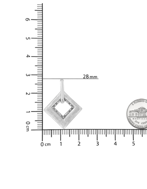 Load image into Gallery viewer, .925 Sterling Silver Pave-Set Diamond Accent Kite Shape 18" Pendant Necklace (I-J Color, I1-I2 Clarity) by Infinite Jewels
