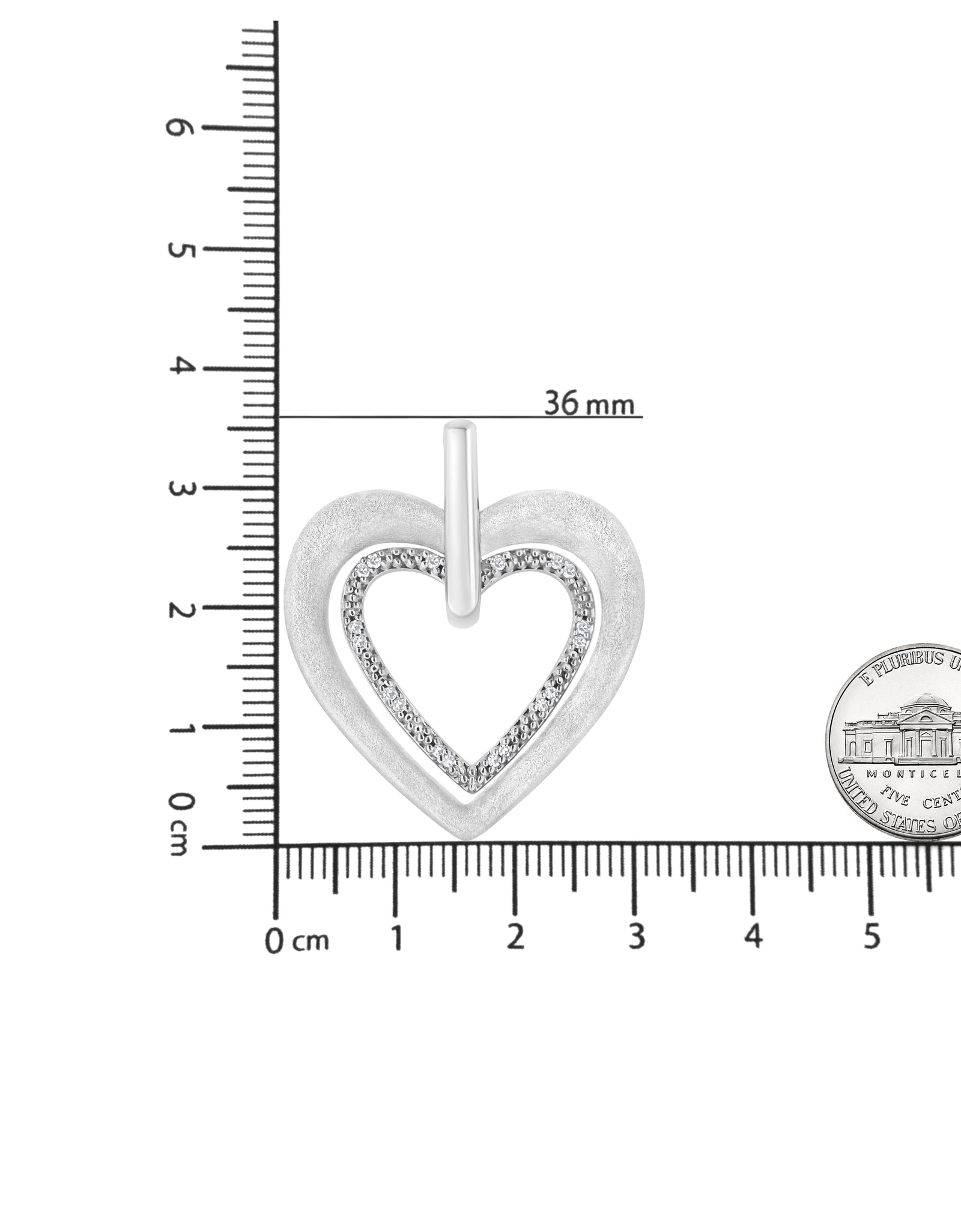 .925 Sterling Silver Prong-Set Diamond Accent Double Heart 18" Pendant Necklace (I-J Color, I1-I2 Clarity) by Haus of Brilliance