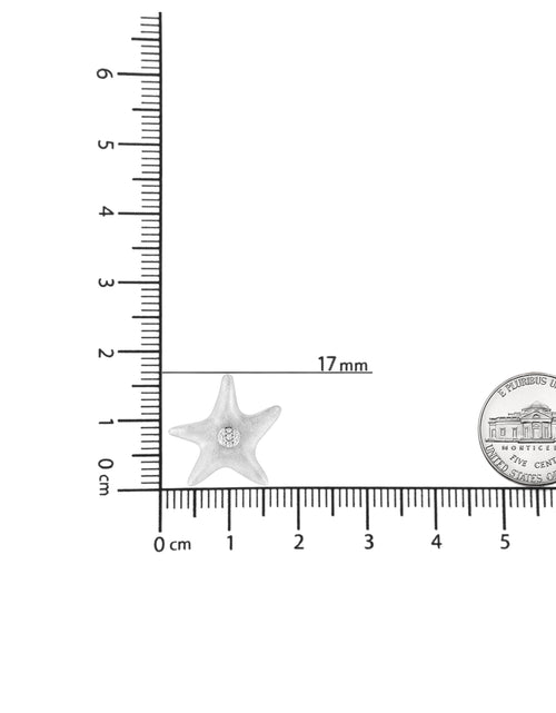 Load image into Gallery viewer, .925 Sterling Silver Prong-Set Diamond Accent Starfish Pendant Necklace (I-J Color, I1-I2 Clarity) - Size 18" by Haus of Brilliance
