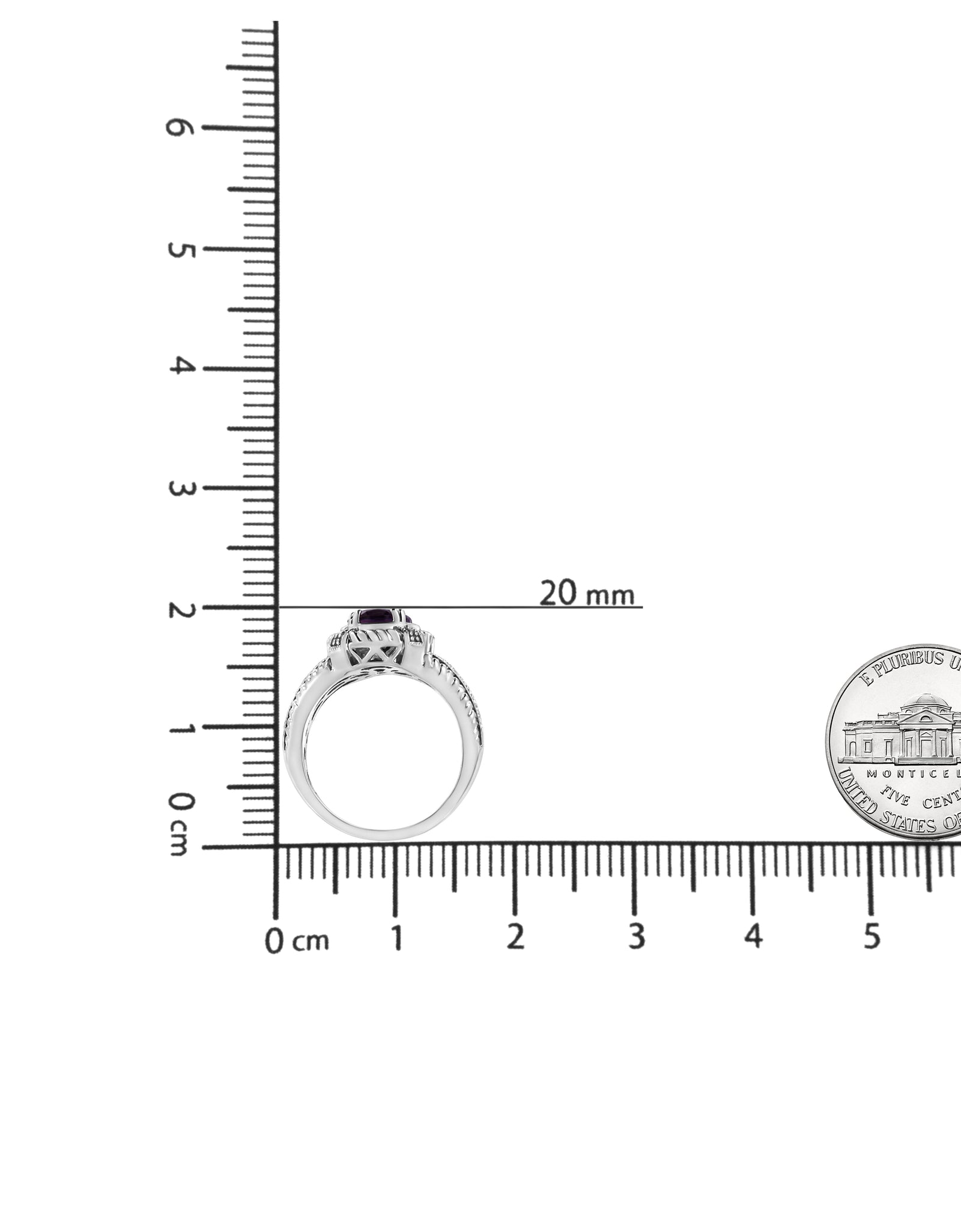 .925 Sterling Silver Prong Set Natural Oval Shape 9X7 MM Purple Amethyst Solitaire and Diamond Accent Ring (I-J Color, I1-I2 Clarity) by Haus of Brilliance