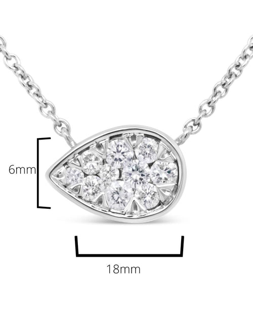 Load image into Gallery viewer, 14K White Gold 1/4 Cttw Round Diamond Composite Teardrop Shape 18" Pendant Necklace - (G-H Color, SI2-I1 Clarity) by Infinite Jewels

