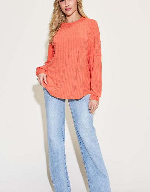 Load image into Gallery viewer, Basic Bae Full Size Ribbed Round Neck Long Sleeve T-Shirt
