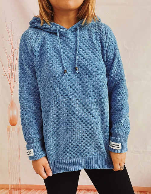 Load image into Gallery viewer, Drawstring Long Sleeve  Hooded Sweater

