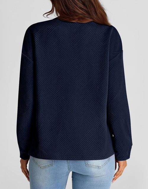 Load image into Gallery viewer, Full Size Texture Round Neck Long Sleeve Sweatshirt
