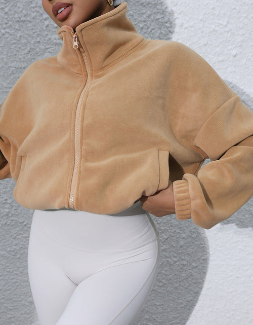 Load image into Gallery viewer, Drawstring Turtleneck Zip Up Long Sleeve Jacket
